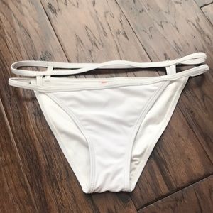 White strappy bikini bottoms